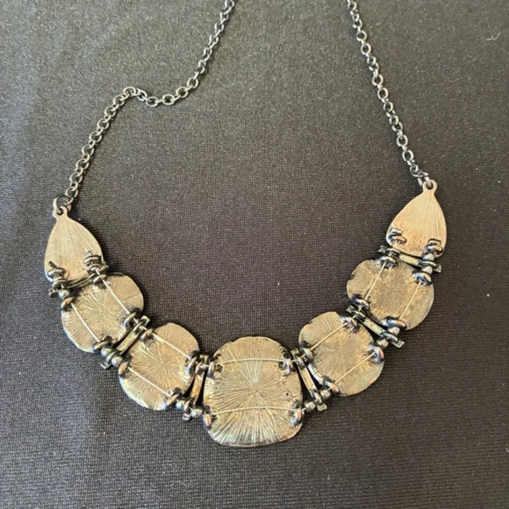 Purple Abalone Shell Necklace & Stretch Bracelet Set - Picture 6 of 10